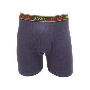 Brave Men's 100% Cotton Knitted Boxer Brief, Navy